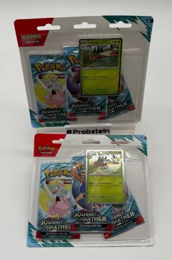 Lot of (2) Pokemon SV Journey Together 3-Pack Blister SEALED With Yanmega Promo - Image 1