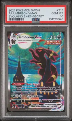 Umbreon VMAX 215/203 Alt Art Evolving Skies Pokemon moonbreon - PSA 10 GEM MINT - Image 3