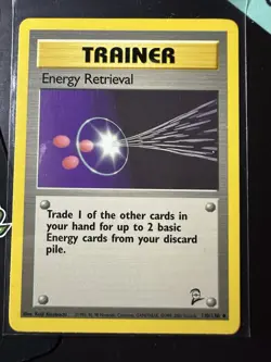Energy Retrieval 110/130 Pokemon Base Set 2 Pokemon TCG 2000 Uncommon Vintage LP - Image 1