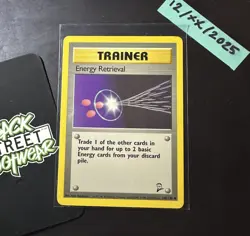 Energy Retrieval 110/130 Pokemon Base Set 2 Pokemon TCG 2000 Uncommon Vintage LP - Image 3