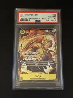 PSA 10 Sanji (Offline Regional 2024) [Finalist] OP03-102 One Piece Promo Low Pop - Image 1