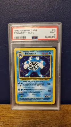 PSA 9 MINT Poliwrath 13/102 Base Set Pokemon Card WOTC Vintage Holo Rare 1999 - Image 1