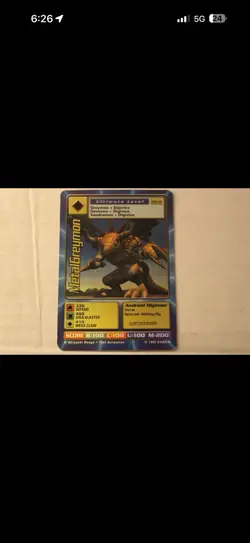 Digimon MetalGreymon DW-01 Rare Holo Card PlayStation Promo Bandai 1999 - Image 1