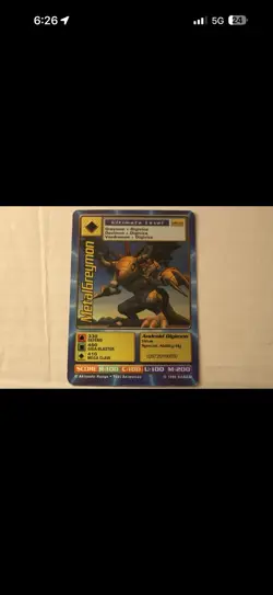 Digimon MetalGreymon DW-01 Rare Holo Card PlayStation Promo Bandai 1999 - Image 2