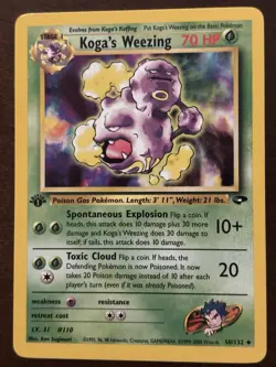 Pokemon TCG Koga's Weezing Gym Challenge 50/132 1st Edition Uncommon 70 HP - Image 1