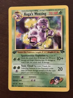Pokemon TCG Koga's Weezing Gym Challenge 50/132 1st Edition Uncommon 70 HP - Image 2