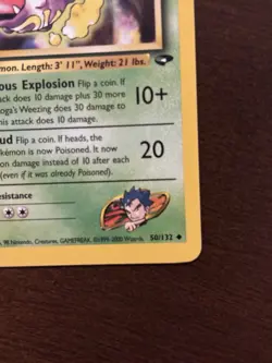 Pokemon TCG Koga's Weezing Gym Challenge 50/132 1st Edition Uncommon 70 HP - Image 3