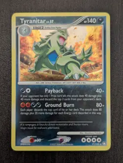 Pokemon TCG Tyranitar Holo Rare Card Mysterious Treasures 17/123 NM - Image 1
