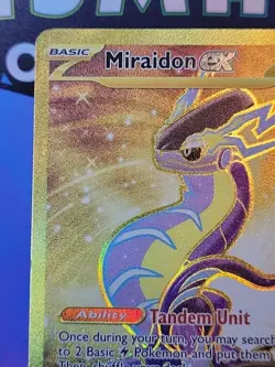 2023 Pokemon Scarlet and Violet #253 Miraidon EX HR SVI EN Hyper Rare Gold Holo - Image 2