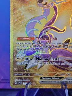 2023 Pokemon Scarlet and Violet #253 Miraidon EX HR SVI EN Hyper Rare Gold Holo - Image 5
