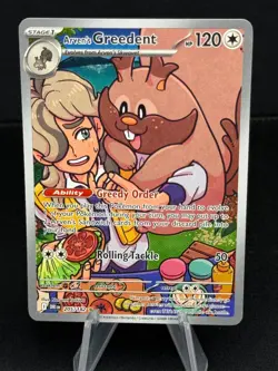 Pokemon TCG Arven's Greedent 205/182 Sv10: Destined Rivals Illustration Rare - Image 1