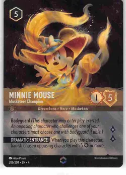 Minnie Mouse - Musketeer Champion 206/204 (Enchanted) Ursula's Return Lorcana NM - Image 1