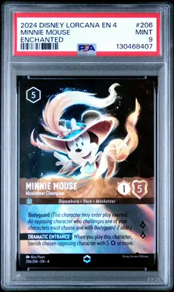 2024 DISNEY LORCANA EN 4-URSULA'S RETURN ENCHANTED #206 MINNIE MOUSE PSA 9 - Image 1