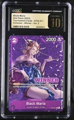 One Piece Black Maria #ST04-011 Tournament Cards 2023 Winner CGC 10 Black Label - Image 1