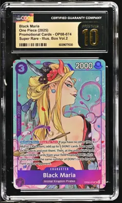 CGC 10 Pristine - Black Maria OP08-074 Promo One Piece Illustration Box Volume 2 - Image 1