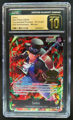 2023 One Piece Tournament 2nd Anniversary Winner Sabo #ST13-001 CGC 10 Pristine - Image 1