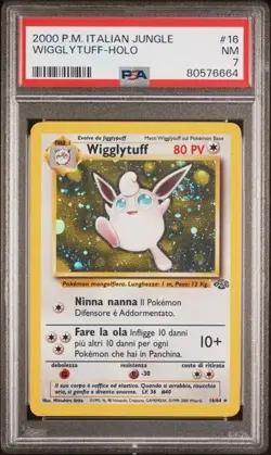 2000 P.M Italian Jungle Pokemon Card - Wigglytuff HOLO - 16/64 - PSA 7 - Image 1