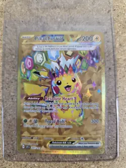 Pokemon Pikachu TCG EX Surging Sparks Holo Hyper Rare Gold Card 247/191 English - Image 1