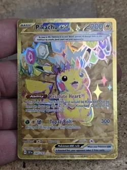 Pokemon Pikachu TCG EX Surging Sparks Holo Hyper Rare Gold Card 247/191 English - Image 2