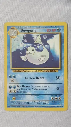 Dewgong 25/102 Pokemon Card TCG Base Set Unlimited Non Holo MP - Image 1