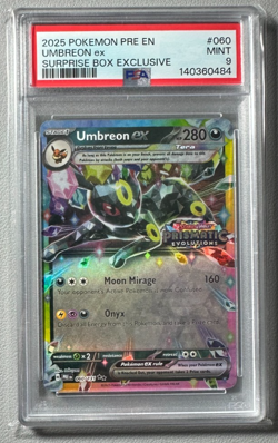 Pokemon Prismatic Evolutions Umbreon ex 060/131 Surprise Box Stamped PSA 9 - Image 1