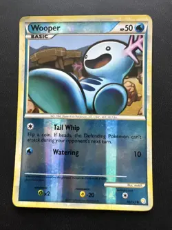 Wooper 88/123 HeartGold SoulSilver Reverse Holo Pokemon Card HP - Image 1