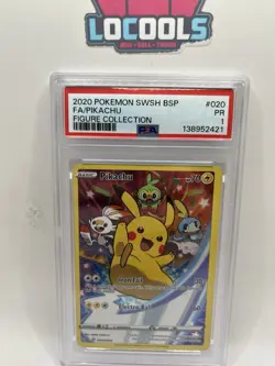 2020 POKEMON SWSH PROMO FIGURE COLLECTION #020 FULL ART/PIKACHU PSA 1 - Image 1