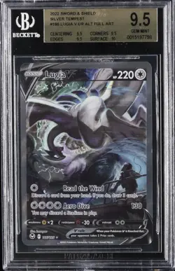 2022 POKEMON SWORD & SHIELD SILVER TEMPEST ALT FULL ART #186 LUGIA BGS 9.5 - Image 1