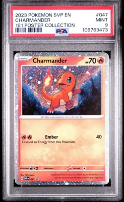 Charmander 047 PROMO PSA 9 COSMOS HOLO BLACK STAR Pokemon 151 English Foil TCG - Image 1