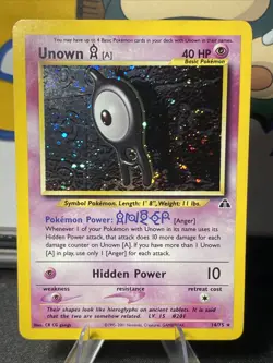 Pokemon TCG Unown [A] 14/75 Neo Discovery Unlimited Holo Rare Vintage 2001 - Image 1