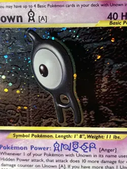 Pokemon TCG Unown [A] 14/75 Neo Discovery Unlimited Holo Rare Vintage 2001 - Image 2