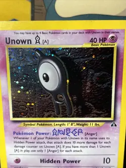 Pokemon TCG Unown [A] 14/75 Neo Discovery Unlimited Holo Rare Vintage 2001 - Image 3