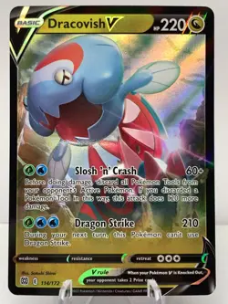 Pokemon Dracovish V 114/172 Brilliant Stars Sword & Shield ULTRA RARE - Image 2
