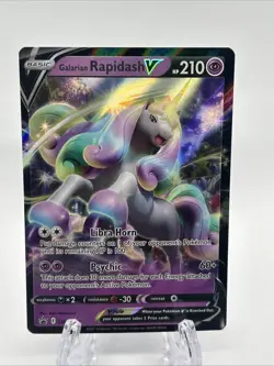 Pokemon Card Galarian Rapidash V SWSH111 Black Star Promo Half Art Holo Rare NM - Image 1