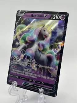 Pokemon Card Galarian Rapidash V SWSH111 Black Star Promo Half Art Holo Rare NM - Image 2