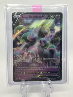 Pokemon Card Galarian Rapidash V SWSH111 Black Star Promo Half Art Holo Rare NM - Image 5