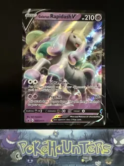 Pokemon Card Galarian Rapidash V SWSH111 Black Star Promo Half Art Holo Rare NM - Image 1