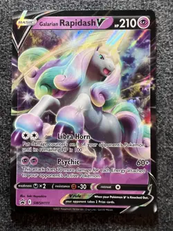 Galarian Rapidash V SWSH111 Black Star Promos Ultra Rare Pokemon Card NM - Image 1