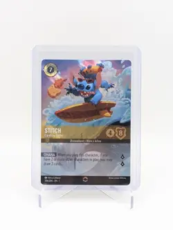 Disney Lorcana Stitch Carefree Surfer 206/204 ENCHANTED First Chapter BC-AD003 - Image 1