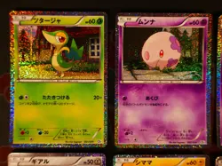 MP/HP JAPANESE Pokemon CS1 Journey Partners COLLECTION SHEET Holo Card LOT Snivy - Image 2