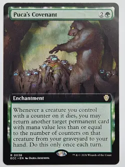 MTG Lorwyn Eclipsed - ECC 0038 Puca's Covenant (Extended Art) - Rare - Image 1