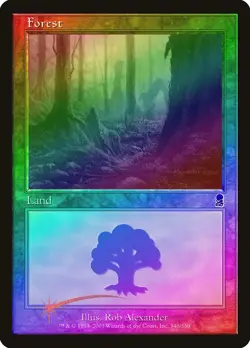 Forest (348) FOIL Odyssey HEAVILY PLD Basic Land MAGIC GATHERING CARD ABUGames - Image 1