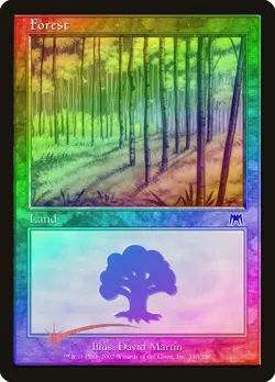 Forest (350) FOIL Onslaught HEAVILY PLD Basic Land MAGIC GATHERING CARD ABUGames - Image 1