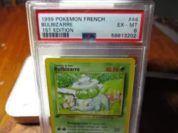 Bulbasaur Base Set 1st Edition #44/102 Pokemon (1999) French PSA 6 Free Shipping - Image 1