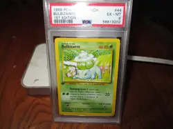 Bulbasaur Base Set 1st Edition #44/102 Pokemon (1999) French PSA 6 Free Shipping - Image 2