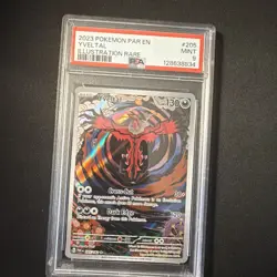 PSA 9 Yveltal 205/182 Pokemon Scarlet Violet Paradox Rift Illustration Rare Holo - Image 1