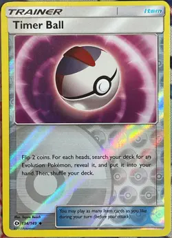Timer Ball Reverse Holo - 134/149 - Sun & Moon Base Pokemon 2017 - Image 1