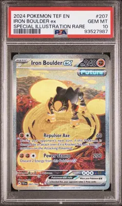 PSA 10 Iron Boulder ex SIR 207/162 Pokemon Temporal Forces - Image 1