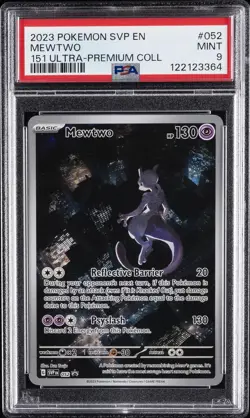 2023 POKEMON SVP EN-SV BLACK STAR PROMO 151 ULTRA-PREM COLL #052 MEWTWO PSA 9 - Image 1