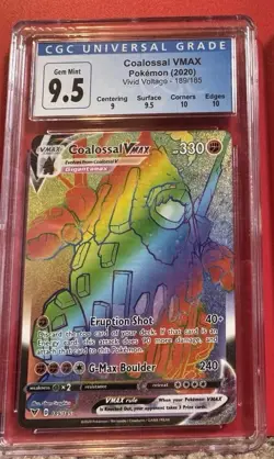 CGC Blue Label (10) Gem Mint 9.5 Coalossal VMAX Pokemon Vivid Voltage 189/185 - Image 1